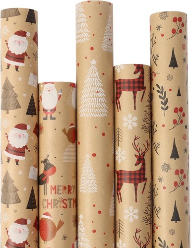 Weihnachtsgeschenkpapier 5x - weihnachtsgeschenkpapier,