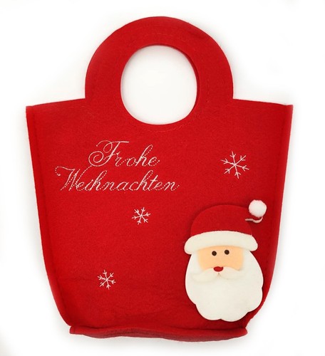 Geschenk tasche aus filz rot - geschenk-tasche,