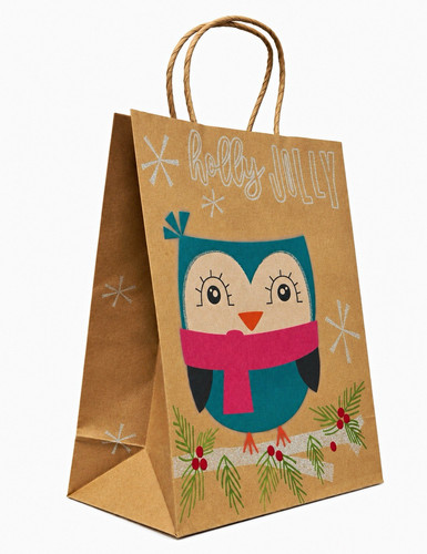 Weihnachts geschenktüte eule - weihnachts-geschenktüte,
