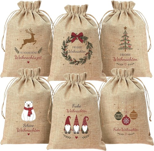 Weihnachtsbeutel 6er set - weihnachtsbeutel,