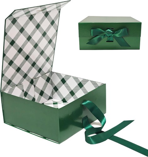 Geschenkbox 22x22x10cm grün - geschenkbox,